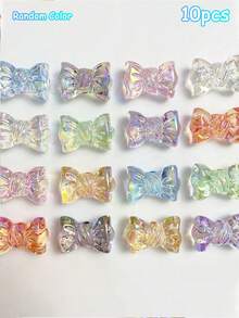 10pcs 16*24mm Colorful Bowknot Beads DIY Handmade Beaded Accessories Acrylic Loose Beads Bracelet Material - Iridescent Bow Tie - View 6