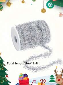 1 Roll Christmas Metal Garland - 4 Colors Length, Suitable For Christmas Tree, Birthday Party, Wedding, And Other Holiday Decorations. - Multi-color - View 5