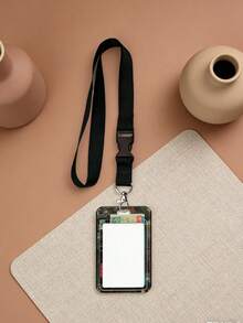 Vintage Cassette Tape Design ID Card Holder With Anti-Loss Lanyard And Easy-Snap Buckle,Vertical ID Card Holder With Neck Strap,For Work Office School - Multicolor - View 5
