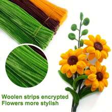 Colorful Twist Tie Bouquet Handmade Kit, Full Set Of Floral Crafting Materials With Stems, Creative Gift For Mother's Day, Valentine's Day, Graduation, Birthday, Student Art Classroom DIY Teaching Aid - Multicolor - View 3