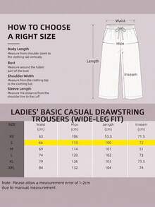 Women's Linen Texture Wide Leg Pants, Drawstring Elastic Waist Loose Casual Long Pants, Lightweight Summer Autumn Wide Leg Pants - Pink - View 6