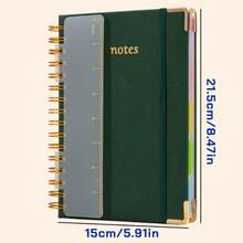 1pc,A5 Leather Spiral Notebook, Minimalist Business Style, Premium Leather Cover Wear-Resistant And Stain-Resistant, Built-In Colorful Divider Pages For Easy Classification, Spiral Binding Allows Flat Lay Writing, Smooth Ink Flow Without Bleeding, Suitable For Student Classroom Notes, Business Office And Daily Memo. - Multi-color - View 3