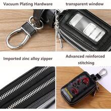 Rose Pattern Car Keychain With Zipper, Large Capacity Double-Layer Waist Hanging Design, Suitable For Keys And Keychains, 2D Printing Of Car Keychains - Multicolor - View 7