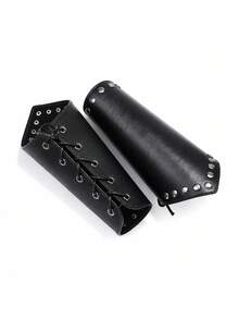 1/2/3pcs Medieval No-Hole Belt & Wrist Guard Set, Vintage Cosplay Costume Accessories For Halloween - Multicolor - View 4