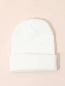 4 Pcs/Pack Solid Color Ski Hat Simple Knitted Hat Unisex Suitable For Daily Casual Wear - Multicolor - View 20