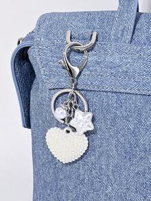 1pc Elegant Faux Pearl Heart Star Elephant Keychain, Bag, Earphone Case, Phone Case Accessory, Creative Gift - Multicolor - View 5