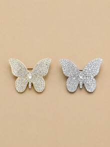 1 PC Sparkling Butterfly Brooch For Women, Designer Style Small Quality Suit Pin, Exquisite Insect Brooch Accessory - Perfect Gift For Halloween, Christmas, Summer Anti-Exposure Accessory. Very Suitable As A Gift For Ladies. - Multicolor - View 4
