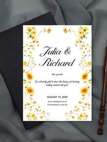 1/10/50pcs Customized Floral Wedding Invitations, Personalized Wedding Invitation Cards, White Envelope Packaging, Wedding Supplies - Multi-color-paper - View 46