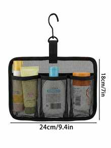 Portable Large Capacity Mesh Storage Bag With Compartments And Hooks, Toiletry Bag (Suitable For Shower, Travel, Camping, Gym And Daily Use) - Multicolor - View 8