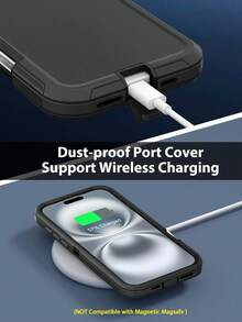 Durable 3-In-1 Protective Case Compatible With IPhone, Galaxy, Honor And Other Phones - Black - View 5