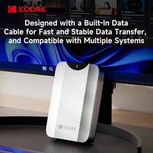 Kodak P232 Portable Hard Drive, USB-A, 5Gbps, 1TB, Dual Hard Drive Function, One-Click Backup, High-Speed ​​Transfer Without Lag, Suitable For Router/Laptop/TV/PS4 Data Storage - View 2
