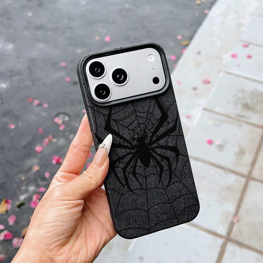 Dark Style Personalized Spider Web Large Hole Anti-Drop Phone Case Compatible With Apple Phone 11 12 13 14 15 16 17promax 16promax 13pro 15plus And Other Models Creative Protective Shell - Multicolor - View 1
