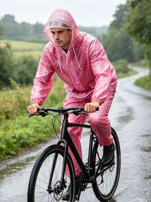 Ethereal Snowflake Polka Dot Transparent Split Raincoat, Lightweight Soft And Breathable, Non-Stuffy, Transparent Texture With Built-In Atmosphere! Suitable For Daily Commute, Short Trips, Grocery Shopping And Walking, Say Goodbye To Heavy And Dull Raincoats, Take Beautiful Photos On Rainy Days, Waterproof And Durable, Unisex! - Unisex - View 7