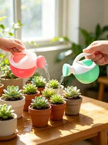 1pc Mini Plastic Watering Can, Ergonomic Handle, Suitable For Indoor And Outdoor Plants, Gardening Plant Care, Bathtub Swimming Pool Beach Accessories (Random Color) - Multicolor - View 5
