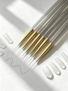 Nail Art Detail Liner Brush, Ultra-Fine Tip Painting Brush, Suitable For Home And Salon Nail Art Line And Floral Pattern Creation, Suitable For Beginners And Professional Nail Artists, Precise Nail Art Painting Tool, Durable Nail Art Accessory - Multiple Styles - View 9