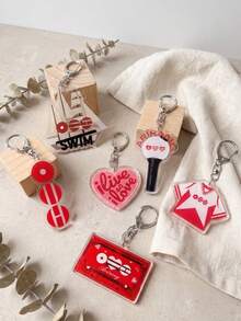 6pcs Acrylic Keychains. ARIRANG, K-Pop Friendship Bag Charms, Tour Merchandise, Concert Essentials, Tour Must-Haves, Fan Support Items, Fan Freebies, Perfect Decoration For Concert Bags. Perfect Gift For ARMY Fans, Party Favors - Multicolor - View 5