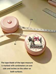 Retractable Soft Tape Measure, Mini Portable Soft Ruler, Double-Sided Centimeter And Inch Dual Scale, 150cm/60in Measuring Length, Printed With Bow And Sewing Machine Pattern, Flexible Soft Tape Suitable For Sewing, Cutting, DIY Crafts, 3D Measurement, Height Measurement, Fitness Studio And Clothing Industry, Home Body Measuring Tape For Tailoring, Sewing, Office, Home Study, Perfect Gift For Craft Enthusiasts - A - View 9
