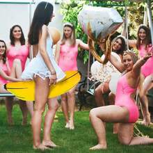 5pcs PVC Inflatable Banana Ring Set, Bar Nightclub Prop, Single Party Inflatable Toy, Photo Prop (Random Ring Color) - Yellow - View 2