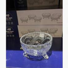 6PCS 10cm*6cm Three‑Footed Embossed Glass Bowls Dessert Snack Serving Bowl Set - View 10