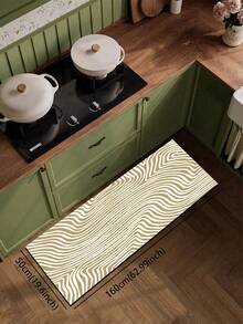 1pc Abstract Twisted Wave Line Pattern 3.5mm Diatom Mud Kitchen Mat, Anti-Slip, Absorbent, Cuttable, Suitable For Kitchen, Bathroom, Entrance, Hallway, Living Room, Outdoor Garden And Multiple Scenes - Multicolor - View 18