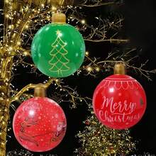 Extra Large Inflatable Christmas Ball Giant Red & Green Holiday Decoration Ball With Snowman, Reindeer, Gift Patterns PVC Material Outdoor/Indoor Party Decoration Ideal Choice For Event Planning - Multiple Styles - View 4