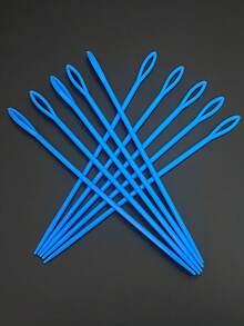 10/50pcs Colorful Plastic Yarn Needles 15cm, Pink/Blue/Red/Yellow/Green, Mixed Color Plastic Yarn Needles, Large Eye Safety Hand Sewing Needles, Suitable For Crochet Knitting Doll Making Enthusiasts, Bright Color DIY Handmade Knitting Accessories - Plastic Needle 15cm - View 7