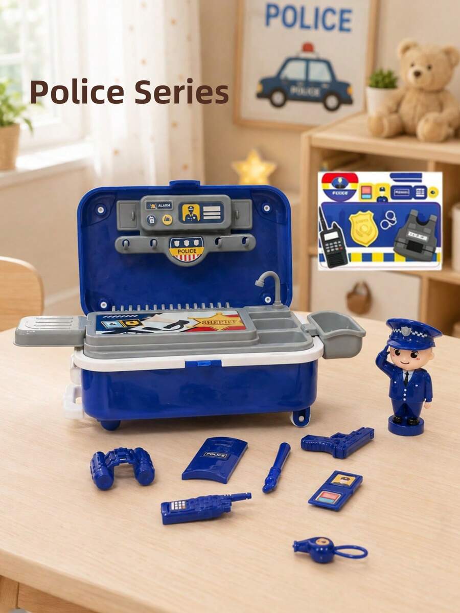 Police Storage Box - Kids Role Play Toy, Children's Tool Set With Workbench, DIY Police Toy Set. - Multicolor - View 1