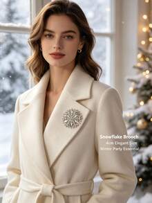 1pc Luxurious Christmas Brooch (Christmas Tree Or Snowflake Design); Suitable For Christmas Parties, Festive Accessories, Party Favors, And Holiday Decorations. - Multicolor - View 4