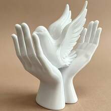1pc Mini Peace Hand Statue Small Decorative Ornament, Exquisite Creative Peace Dove - Peace Dove Figurine - View 4