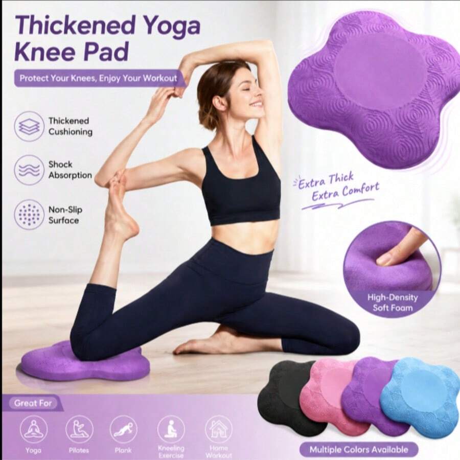 1 miếng đệm gối yoga dày, thảm tập chống trượt giảm chấn, phù hợp cho plank, yoga, thể dục và tập luyện tại nhà, bảo vệ đầu gối và khuỷu tay, unisex - Nhiều màu - Xem 1