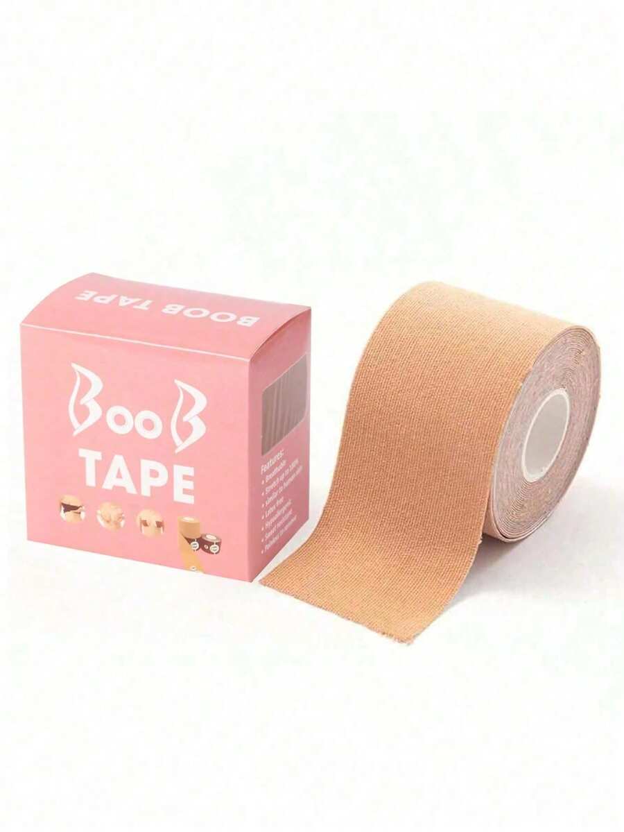 1 Roll Transparent Elastic Breast Tape, Concealing Patch, Breast Lift Tape And Chest Binder, Waterproof And Sweat-Resistant. Summer Essential, Seamless Fit Sports Wrap Style, Suitable For Adult Parties, Gifts, Presents For Women - Standard Model - View 1