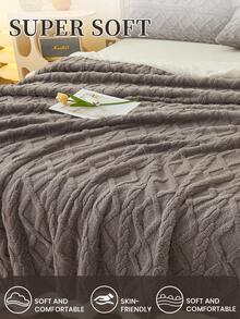 1 buah Selimut Mewah Berpinggiran Taffeta Abu-abu, Selimut Hangat Ringan Ultra Lembut Warna Solid, Mudah Perawatan, Perlengkapan Rumah, Tekstil Rumah, Tersedia Berbagai Warna dan Ukuran, Selimut Sofa Serbaguna, Dekorasi Rumah Musim Gugur - Grey - View 7