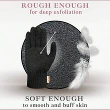Exfoliating Glove - Exfoliating Body Scrubber For Sun Tan Removal, Self Tanner Remover, And Fake Tan Eraser - Premium Tanning Mitt For Deep - Black - View 3