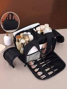 Extra Large Capacity Travel Toiletry Bag 4 Compartments Makeup Organizer With Handle Space-Saving Multi-Function Portable Travel Storage Bag Women's Travel Accessory Gift - 4-opening Makeup Organizer Bag - View 10