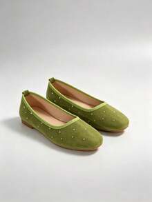 Women's Flat Shoes, Perfect Gift For Girlfriend - Green - View 1