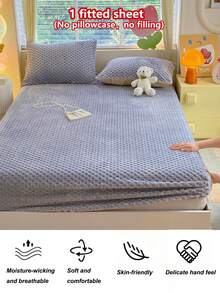 1pc Thick Soft Faux Rabbit Fur Fitted Mattress Cover (Single Fitted Sheet), Warm To The Touch, Breathable And Moisture-Wicking, Deep Pocket Elastic Fitted Sheet, 360° Non-Slip Mattress Cover, Perfect For Bedroom Decor, Easy To Remove And Machine Washable - Premium Grey - View 8