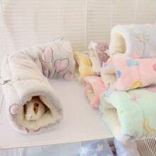 Winter Hamster Tunnel Squirrel Hammock Passage Sugar Glider Guinea Pig Plush Sleeping Bag Nest - A - View 6