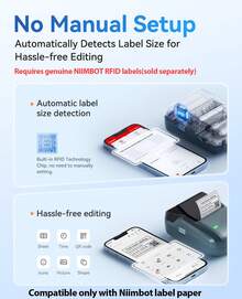 NIIMBOT B1 Mini Thermal Printer, Pocket-Sized Portable Printer, Supports Wireless Bluetooth Connection, Can Print Round White Barcode Label Stickers - Multicolor - View 4