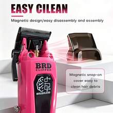 BRDCLIP Professional Hair Clipper KIT Adjustable Trimmer Cordless Hair Cutting Machine Digital Display Trimmer For Men Base Charger Hair Salon 116/BS-106B - Multicolor - View 3