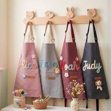 Custom Kids Apron | Personalized Baking Smock | 3D Yarn Letters | Toddler Name Gift - Multicolor - View 4