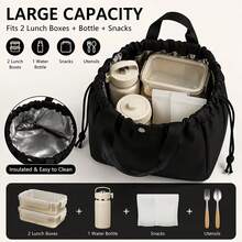 2026 New Drawstring Insulated Lunch Bag, Large Capacity Portable Handheld Cooler Tote Bag, Easy To Clean And Reusable, Suitable For Office Work, Daily Commute, Picnic, Outdoor Use - Multicolor - View 9