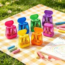 3-Piece Set (Random Pencil Sharpener + Random Tassel Bookmark + Random Cartoon Bookmark Ruler) Double-Hole Pencil Sharpener Set, Random Colors, Manual Pencil Sharpener, Suitable For School Art Supplies, Portable Pencil Sharpener, Suitable For Standard And Large Pencils, Essential For Back-To-School/Halloween/Christmas Season, Great Value Set/Limited Time Offer! - Style and Color Are Random - View 3