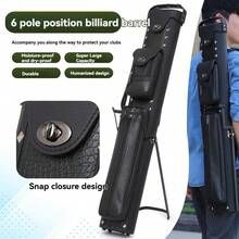 6-Hole 2x4 Billiard Cue Case, Made Of PU Material, Holds Three Shafts And Three Butts, Waterproof, Shockproof, With A Stand. Perfect For Every Pool Player – An Ideal Holiday Gift. - Multicolor - View 4