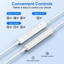 FCV 1入 USB C 耳機，相容於 Phone 17/16/15 Pro Max Plus，Type C 入耳式耳機附麥克風與遙控器，相容於 Phone 17/16/15 Pro、Pad、Galaxy S23/S22/S21/S20/Ultra Note 10/20，線長 120cm - 查看 3