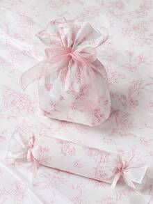 8/18/36/55 Sheets Pink Line Drawing Floral Butterfly Pattern Tissue Paper, Suitable For DIY Crafts, Party Gifts, Bouquet Wrapping, Clothing Packaging And Birthday Gift Decoration - Pink Line Art Floral Butterfly - View 3