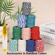 Cuerda de unión de ganchillo hecha a mano con hilo de oro de 2mm y bicolor, adecuada para hornear, manualidades DIY, Navidad, bodas, embalaje del hogar y cuerda de embalaje decorativo - Multicolor - Ver 5