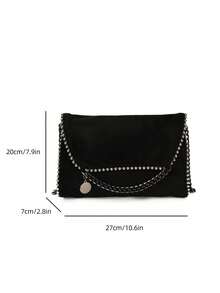 Women's Fashion New Solid Color Rivet Mini Shoulder Crossbody Bag Niche Design Wallet - Black - View 5