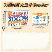 1 Set Children's English Phonics Learning Flash Cards, Educational Cognitive Game Toy, Memory Training - Multicolor - View 9