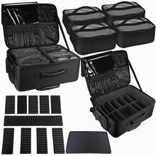 Professional Large Capacity Rolling Makeup Case, Eyelash Extension, Nail Art, Beauty Supplies Storage Box - Multicolor - View 2