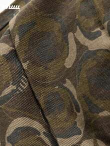 CHUU Camouflage Letter Casual Pants Women Autumn Multi-Pocket Pleated Cargo Loose Wide Leg Long Pants - Multicolor - View 7